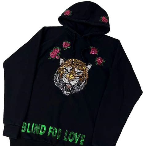 gucci black tiger hoodie|gucci tiger sequin shirt.